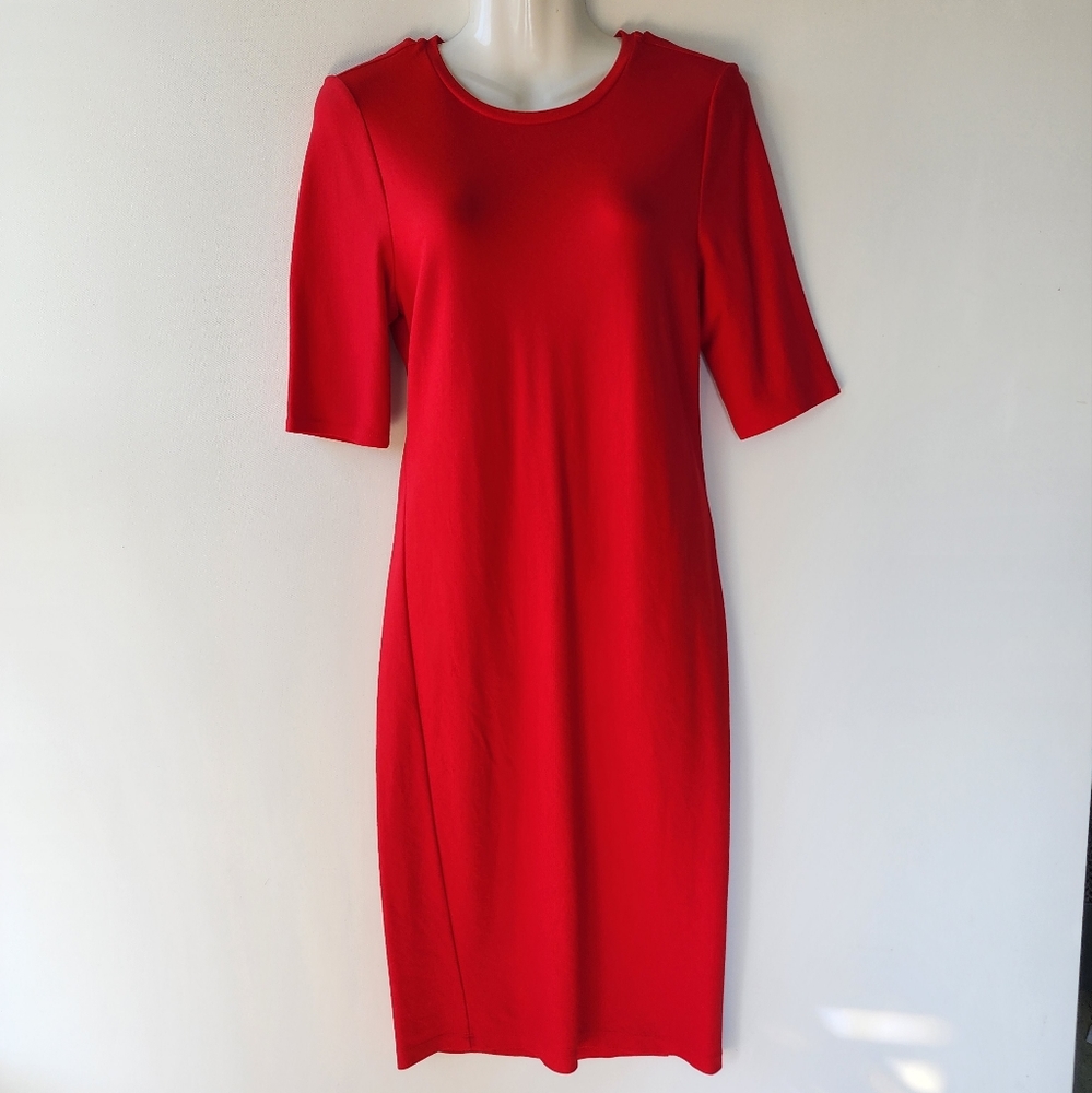 Philosophy Red Bodycon Short Sleeve Dress Size M